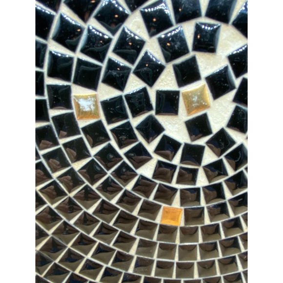 Mosaic Tile Dish Console Bowl Mid-Century MCM Retro Vintage 12” - Picture 5 of 12